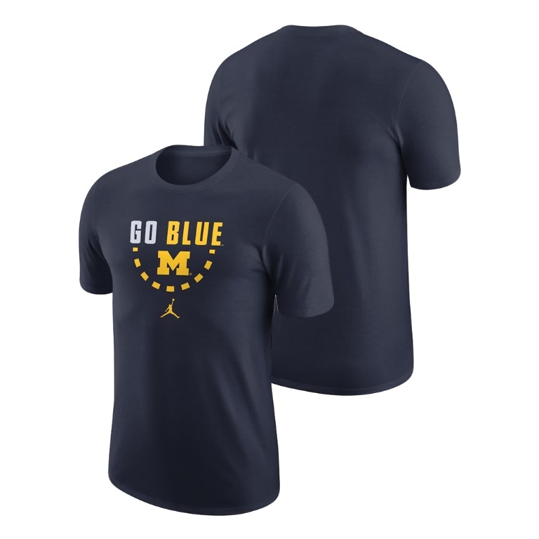 Michigan Wolverines Men's NCAA Navy Team Jordan Brand College Basketball T-Shirt DUZ4149TA